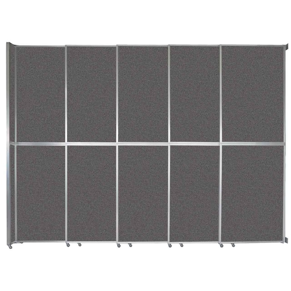 Versare Operable Wall Sliding Room Divider 15'7" x 12'3" Charcoal Gray Fabric 1072507-2 - main
